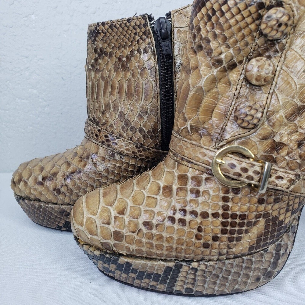 Riviere Ankle Platform Python Snake Leather High … - image 7